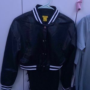 black varsity jacket